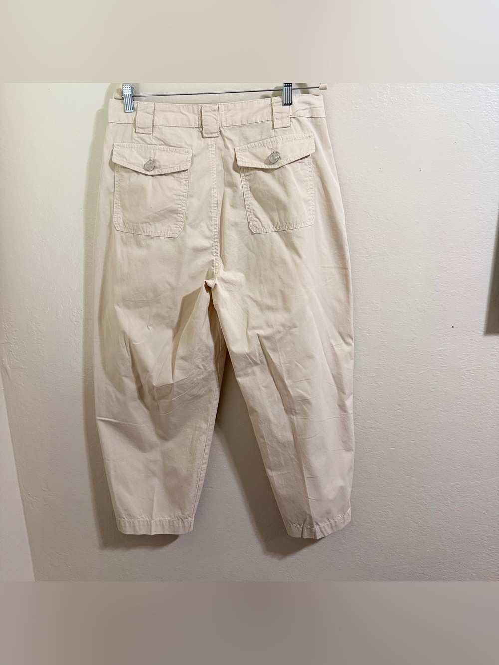 FRAME Fluid Twill Pleated Pants Size 30 NWT Off White Cream Barrel Cotton $280 - Picture 11 of 13